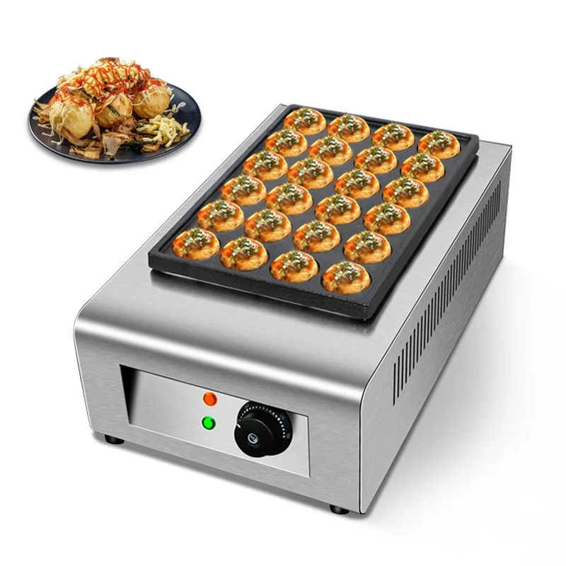 Takoyaki Grill Plate - เครื่องทำทาโกะยากิไฟฟ้าขนาดใหญ่สำหรับธุรกิจ 3 แผ่น พร้อมเตาอบลูกชิ้นปลา
