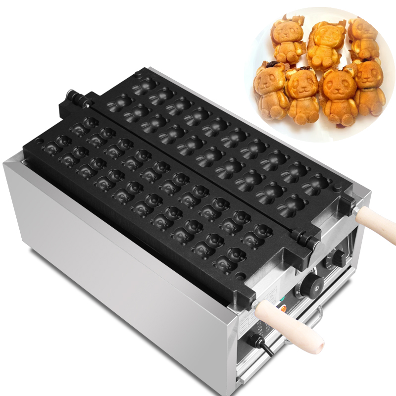 Egg Waffle Pan - เครื่องทำวาฟเฟิลไท่ยากิรูปหมี 20 ชิ้น แบบพาณิชย์ เคลือบสแตนเลส เครื่องทำวาฟเฟิลมินิ