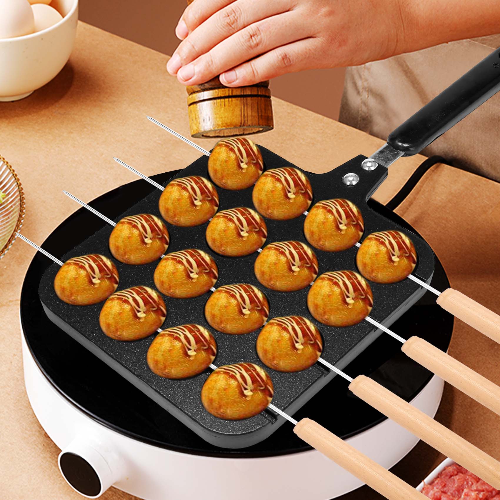 กระทะทำทาโกะยากิอะลูมิเนียม 16 - Takoyaki Grill Plate บทวิจารณ์และราคา