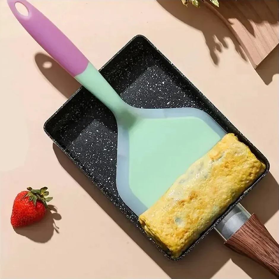 สีสุ่มไม้พายแพนเค้กซิลิโคนทนอุ - Okonomiyaki Spatula บทวิจารณ์และราคา